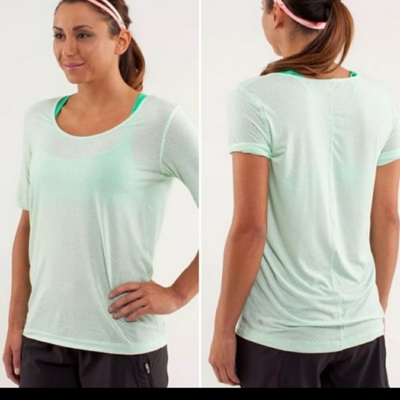 lululemon athletica Tops Lululemon Mint Green Drish Short Sleeve Tee